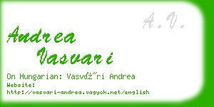 andrea vasvari business card